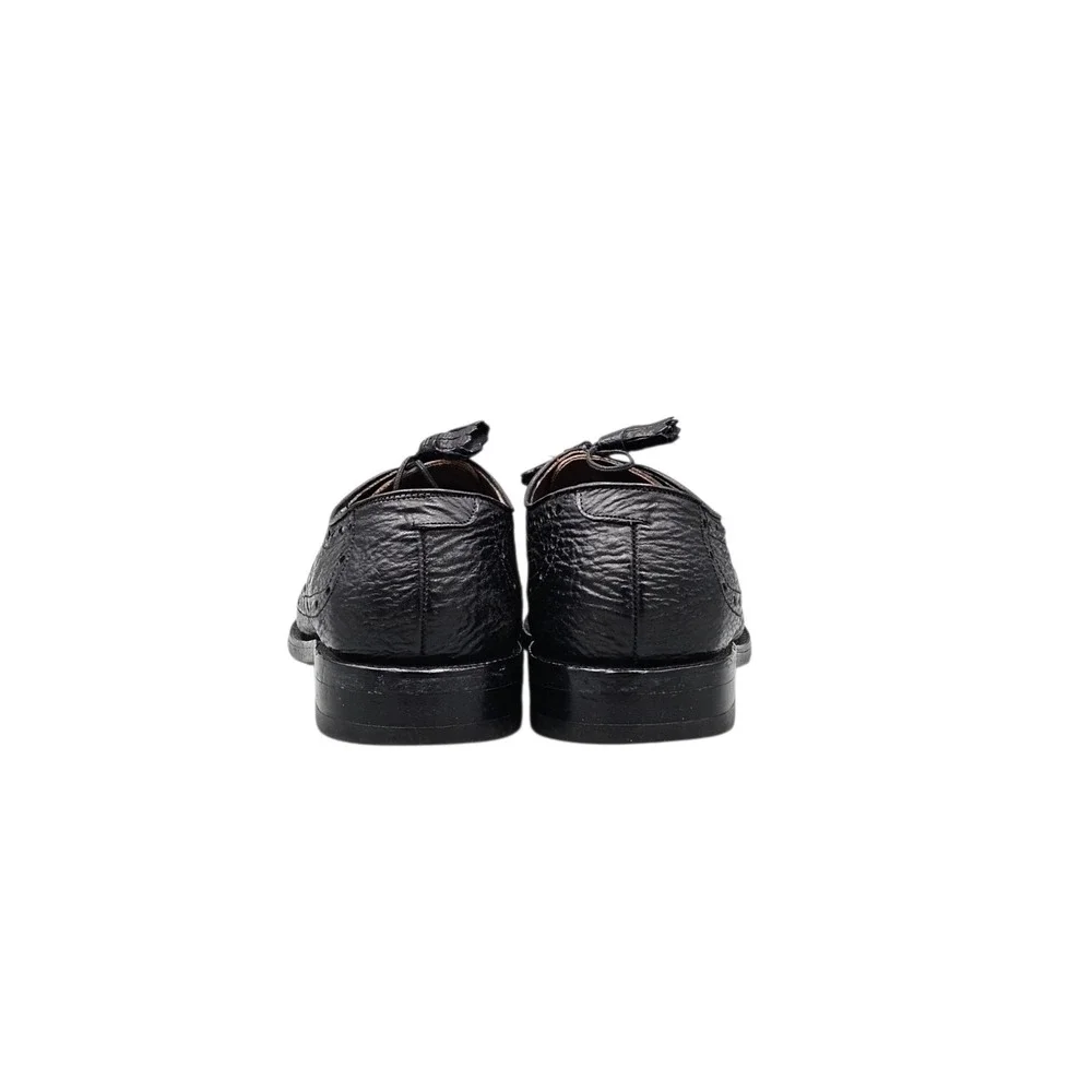 Allen Edmonds Men's Size 10 A Black Sharkskin Nassau Ostendo Oxford Dress Shoes‎
